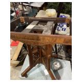 End table with marble top corner of marble is