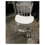 Wooden highchair painted white