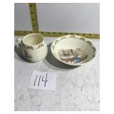 Bunnykins cup and bowl set