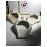3 porcelain bed pans