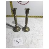 Two brass candlestick holders