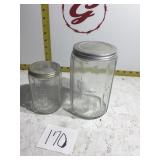 Glass coffee and tea canisters with lids