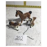 Three Porcelain horse figurines made in Japan
