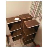 Three shelving units