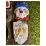 snowman and santa wall pocket