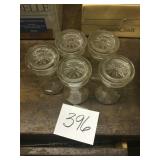 Five fresh pack bottles with lids