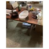 wooden lawn Furniture no Cushions items on table