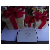 3 lighted christmas packages