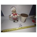 Chef Dish And Stoneware Crock