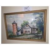 Watercolor Signed Rockwell ' Farm scene'