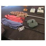 3 Patio umbrellas & base