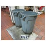 2 Brute trash cans