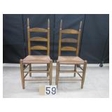 Pair of slat back chairs