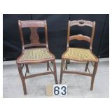 2 cane seat chairs