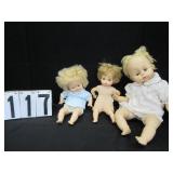 3 Vintage Horsman dolls