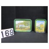 2 metal John Deere trays