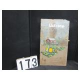 Painted "WELCOME" slate