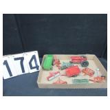 Box of farm toys