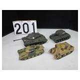 4 military tanks