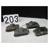4 military tanks