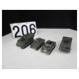 4 military tanks