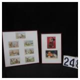 Framed teddy bear post card collections