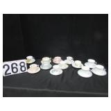 12 collectible tea cups with saucers