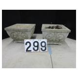 Pair of concrete planters