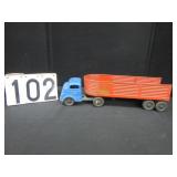 Structo metal toy truck with trailer