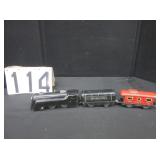 Metal engine & 2 metal New York Central cars