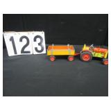 Tin tractor & wagon
