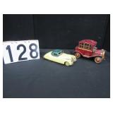2 tin toy cars