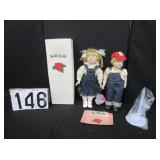 2 porcelain face dolls