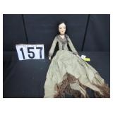 Vintage flapper bed doll