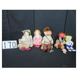 5 various dolls