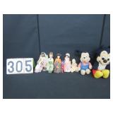 5 Dolls of the World & Mickey Mouse plush toys