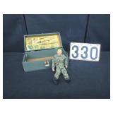 GI Joe doll with wooden box