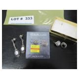 3 pair of sterling earrings