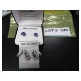 3 pair of sterling earrings