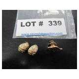 Earrings marked 14K & pin marked 10K
