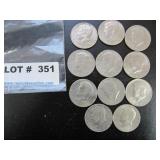 11 Kennedy half dollars