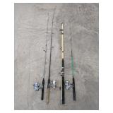 4 Assorted Fishing Poles