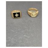 2- Gold Rings10k Gold, approx 0.5 oz