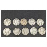 10 Mercury Dimes