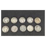 10 Mercury Dimes