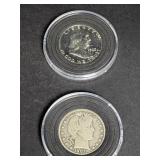 1907 Barber & 1963 Franklin Half Dollar