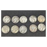 10 Mercury Dimes