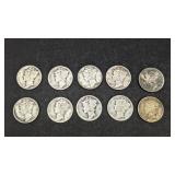 10 Mercury Dimes