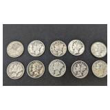10 Mercury Dimes