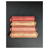 4 Rolls 1943 Steel Pennies